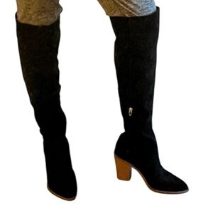 BP Hensley Over the Knee Black Suede/Leather Boot - Size 9.5